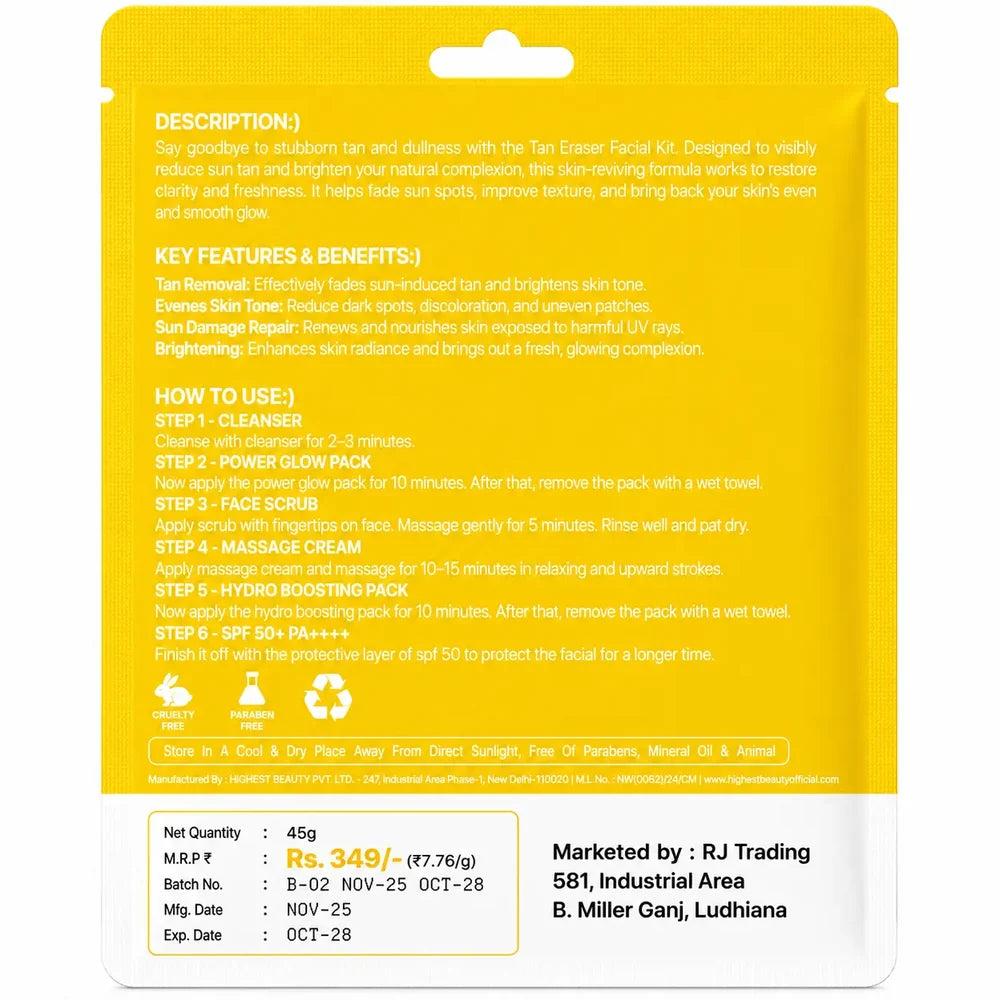 Korean Tan Eraser Facial Kit