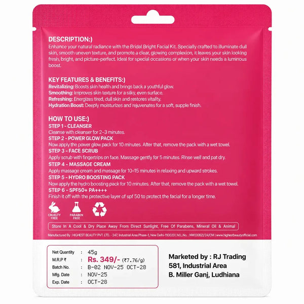 Korean Bridal Bright Facial Kit
